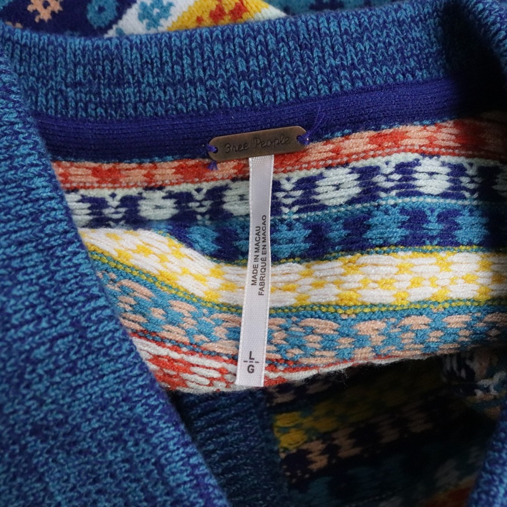 Free People Oak And Pine Cardigan Large‎ Fair Isle Sweater - Picture 8 of 9